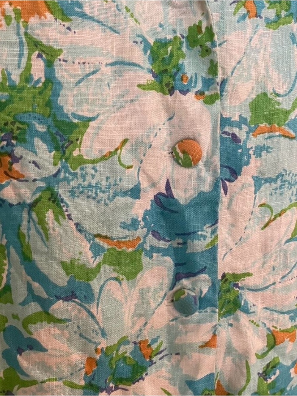 Faithfull The Brand Malibu Linen Floral Button Up Shirt Coastal Vacation Size S - Picture 5 of 9